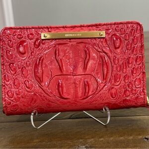 Brahmin Wristlet Wallet in Coral Red